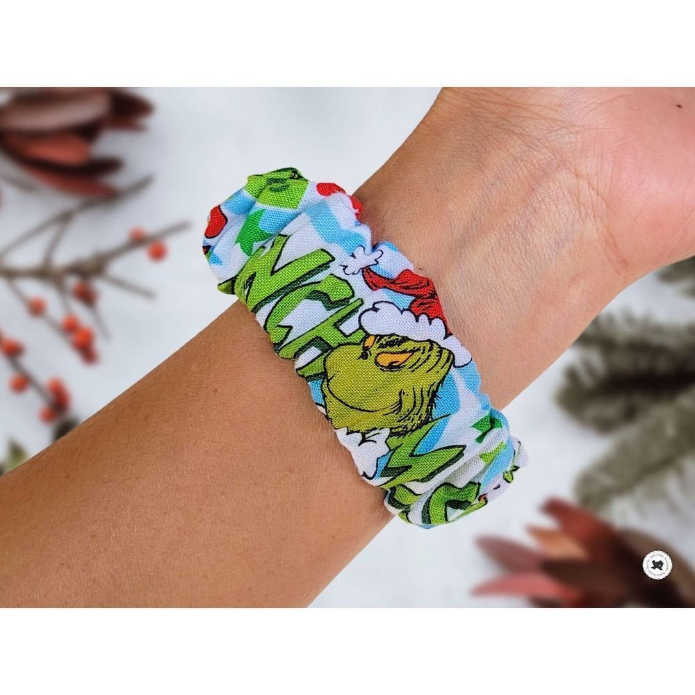 Grinch Face Christmas Scrunchies Watch Band for Apple Watch Fitbit Samsung Watch